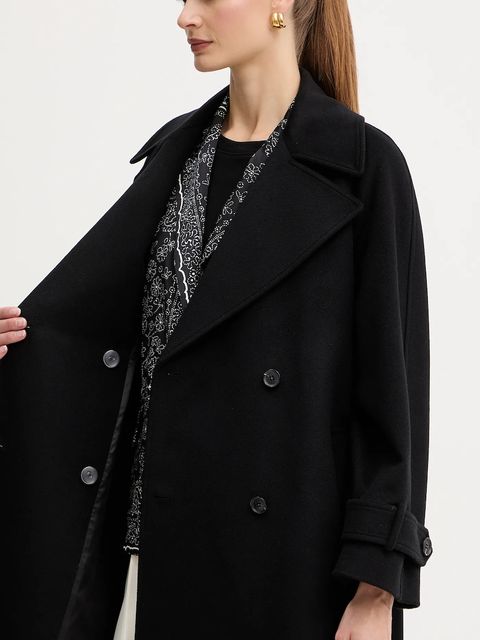 Marella płaszcz wełniany kolor czarny 2523016071200