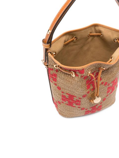 Tory Burch monogram-pattern bucket bag - Neutrals