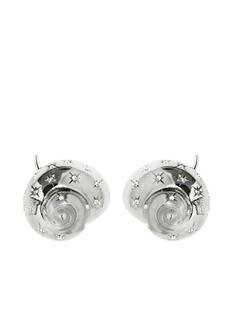 Versace crystal-embellished earrings - Silver - zdjęcie produktu nr 1