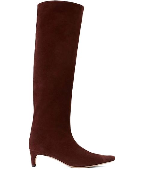 STAUD 55mm pointed-toe suede boots - Red - zdjęcie produktu nr 1