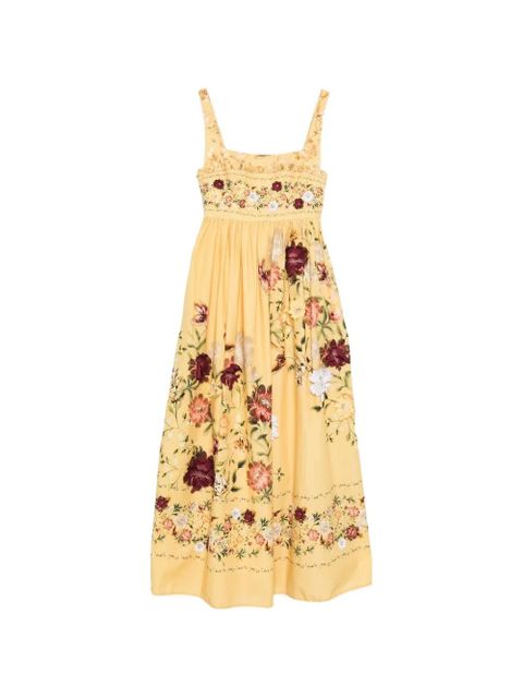 Agua By Agua Bendita floral-detail midi dress - Yellow - zdjęcie produktu nr 1