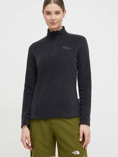 Jack Wolfskin bluza sportowa Taunus kolor czarny gładka 1709532 - zdjęcie produktu nr 1