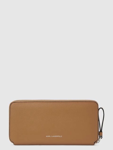 Karl Lagerfeld portfel skórzany K/CIRCLE damski kolor brązowy A2W32034 - zdjęcie produktu nr 2