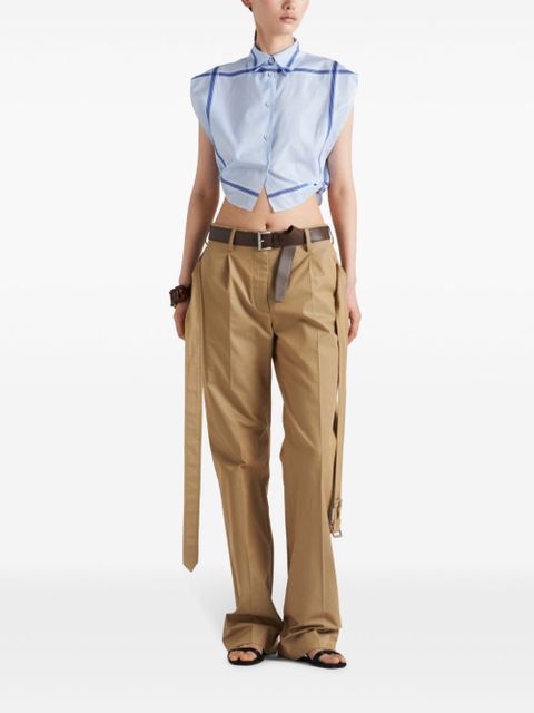 Prada cotton twill trousers - Brown - zdjęcie produktu nr 2
