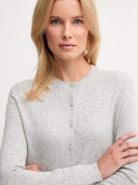 United Colors of Benetton kardigan z dodatkiem wełny damski kolor szary lekki 102HD502B