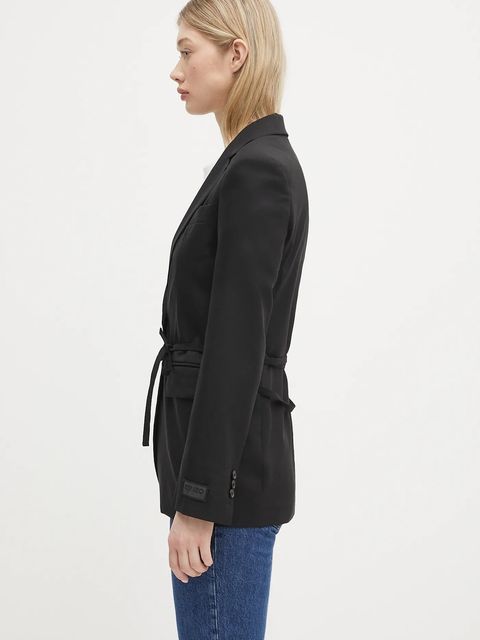 Kenzo marynarka wełniana kolor czarny jednorzędowa FF52VE2619RA.99 - zdjęcie produktu nr 2