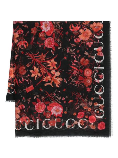 Gucci floral Gucci-print scarf - Black