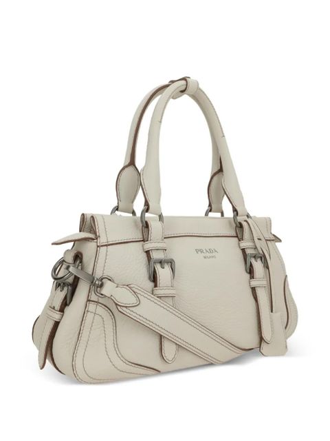 Prada large leather tote bag - Neutrals
