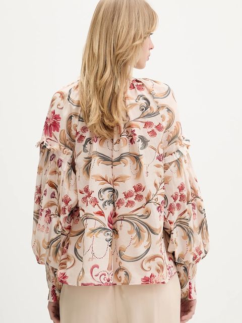 Farm Rio bluzka bawełniana damska kolor różowy wzorzysta 345086