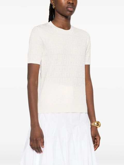 FENDI FF-jacquard T-shirt - White