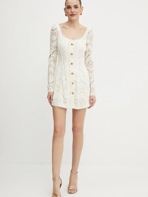 Twinset sukienka kolor beżowy mini dopasowana 251TS2270 - zdjęcie produktu nr 2