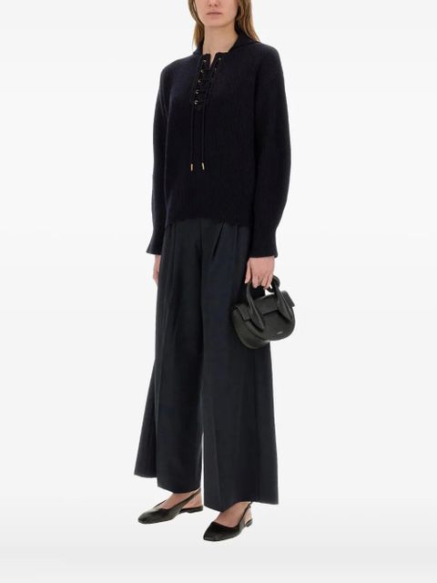 Max Mara lace-up ribbed sweater - Blue - zdjęcie produktu nr 1