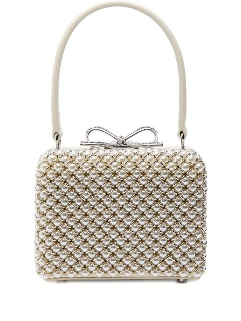 Self-Portrait mini pearl embellished bag - Neutrals - zdjęcie produktu nr 1