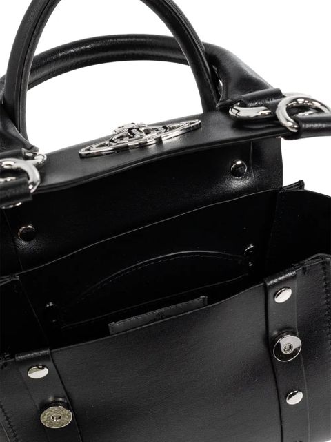 Vivienne Westwood Orb-plaque leather tote bag - Black