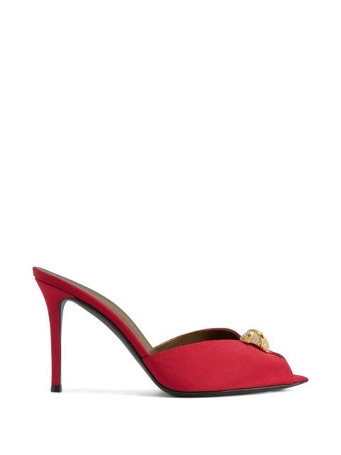 Giuseppe Zanotti Intriigo Cocktail 90 geometric brooches sandals - Red - zdjęcie produktu nr 1