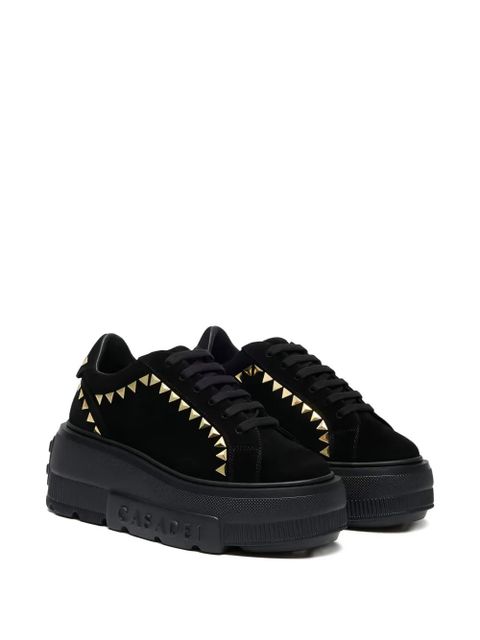 Casadei triangular-stud platform sneakers - Black