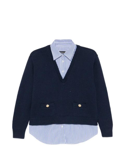 Lauren Ralph Lauren layered-effect button-detail sweater - Blue - zdjęcie produktu nr 1