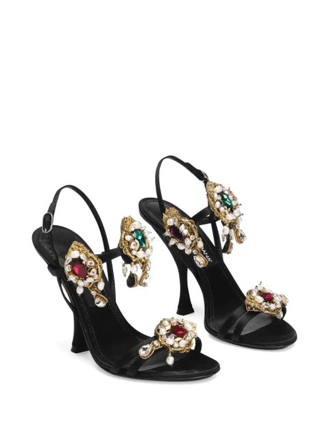 Dolce & Gabbana 105mm embellished stiletto sandals - Black - zdjęcie produktu nr 2