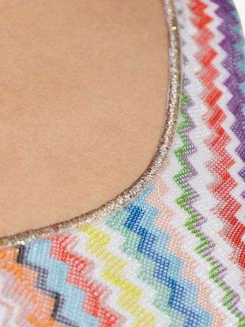 Missoni zigzag-knit one-shoulder bikini - White