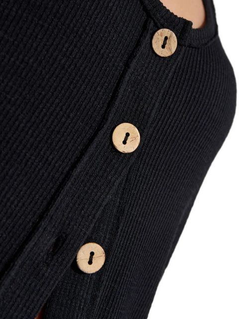 Free People button sleeveless mini dress - Black