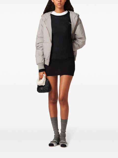 Miu Miu Ribbed knit jersey dress - Black - zdjęcie produktu nr 2