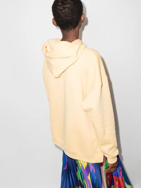 GANNI logo-embroidered oversized hoodie - Yellow - zdjęcie produktu nr 2