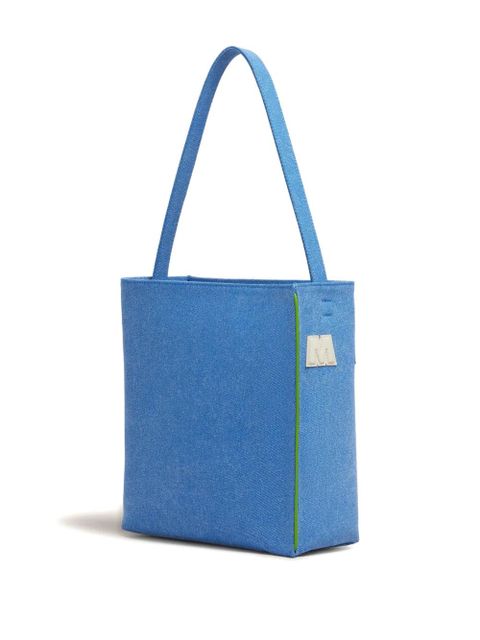 Marni logo-patch tote bag - Blue - zdjęcie produktu nr 2