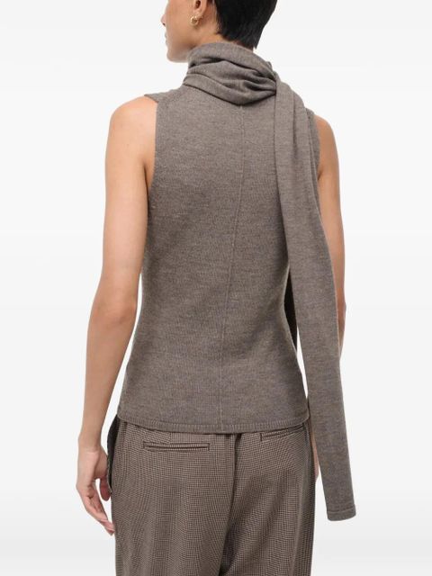 STAUD roll-neck sleeveless top - Brown