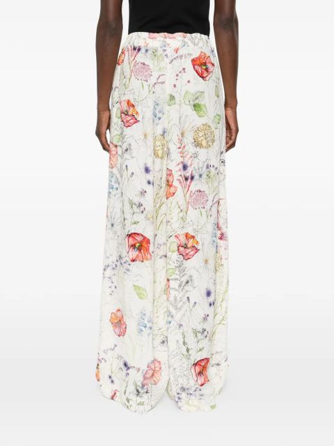 Alexander McQueen floral print trousers - Neutrals