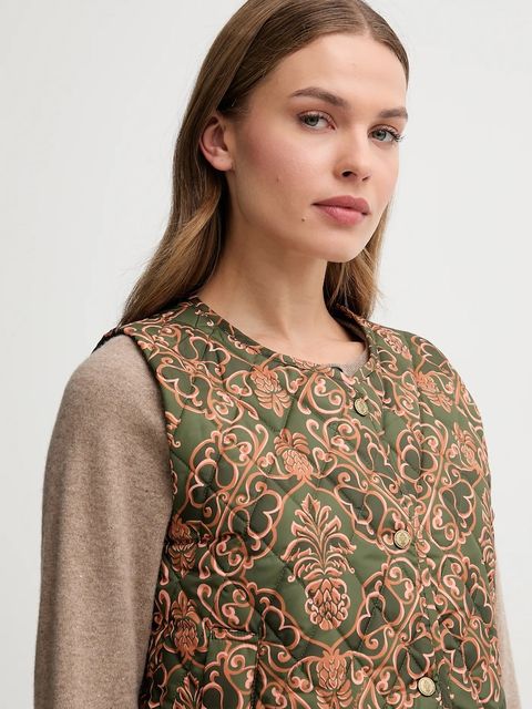 Barbour bezrękawnik x Farm Rio kolor zielony przejściowy LLI0024