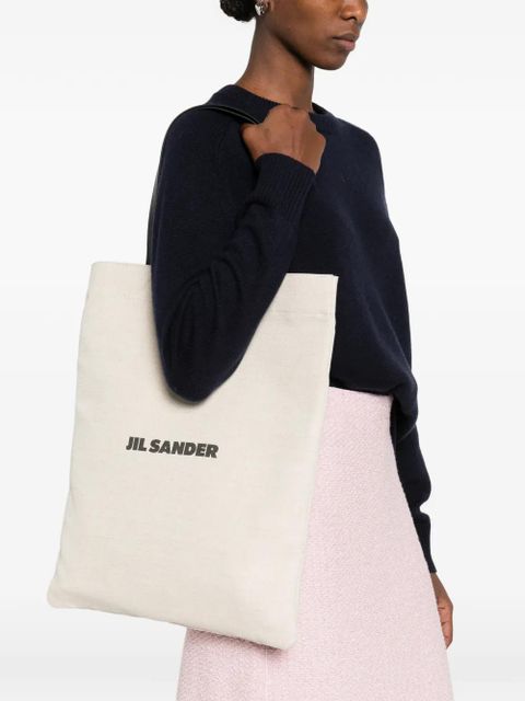 Jil Sander medium logo tote bag - Neutrals - zdjęcie produktu nr 2