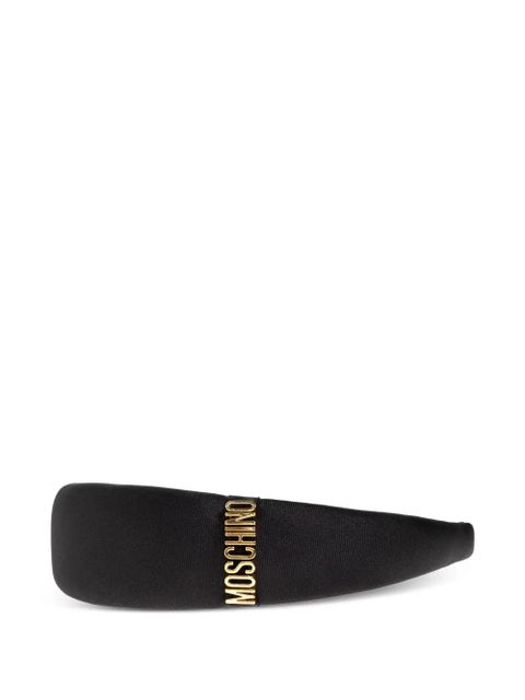 Moschino logo-plaque hair headband - Black