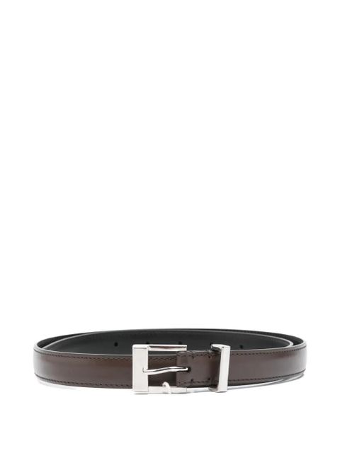 KHAITE leather square-buckle belt - Brown - zdjęcie produktu nr 1