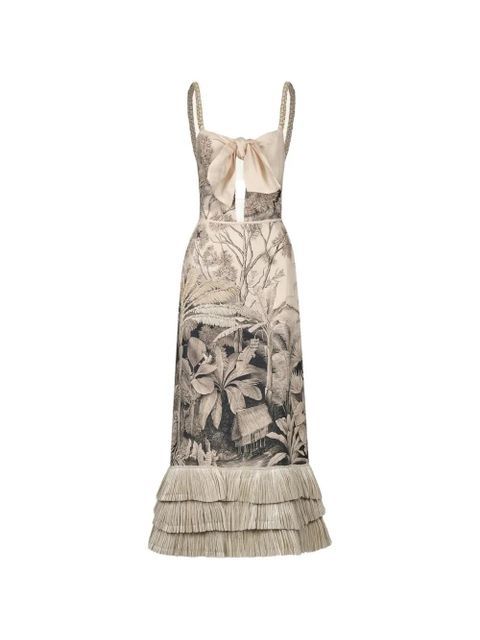 Johanna Ortiz Invictus graphic-pattern midi dress - Neutrals - zdjęcie produktu nr 1