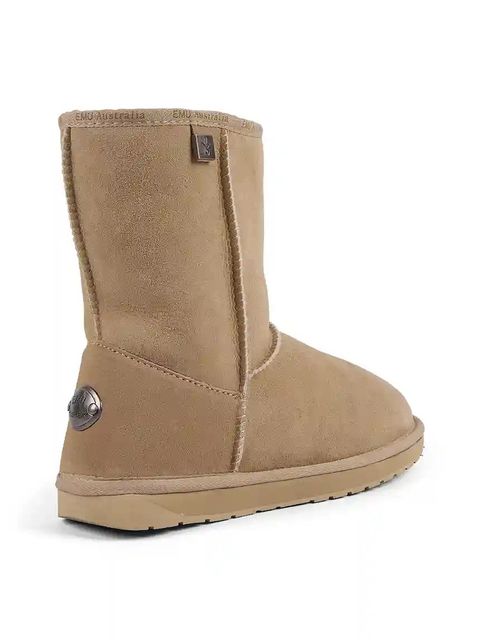 Emu Australia kozaki Platinum Stinger Slim Lo damskie kolor beżowy na płaskim obcasie ocieplone WP20002