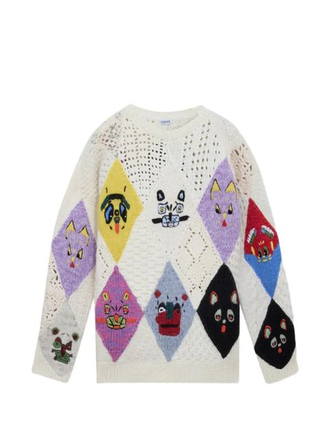 LOEWE x Louis Wain Futuristic cat sweater - Neutrals - zdjęcie produktu nr 1