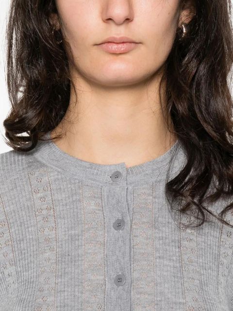 SANDRO buttoned knitted cardigan - Grey