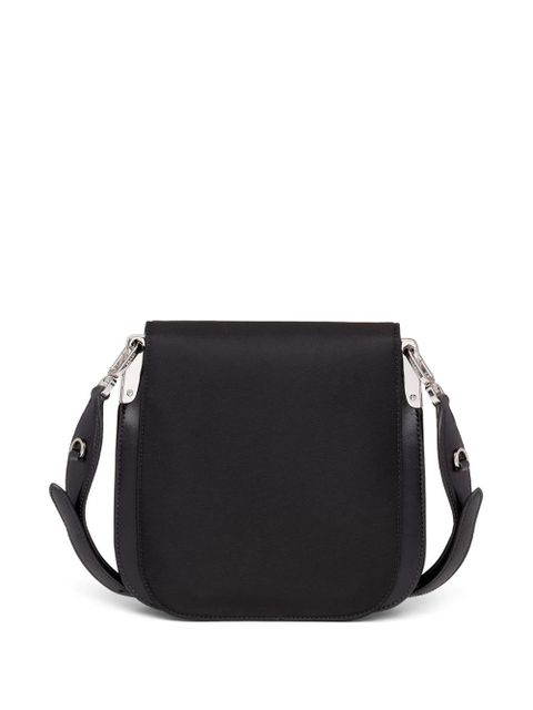 Prada logo plaque shoulder bag - Black
