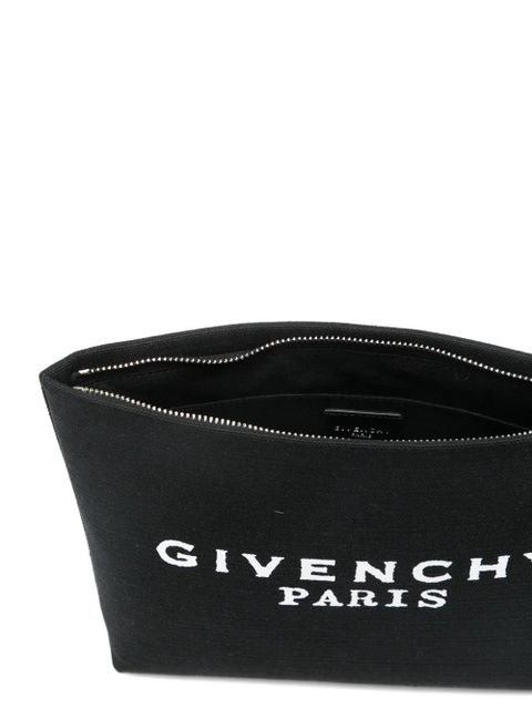 Givenchy logo-lettering clutch bag - Black