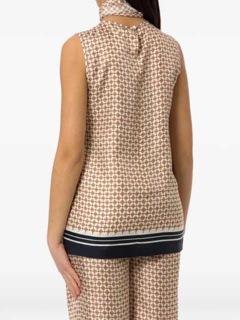 Max Mara geometric-print silk top - Neutrals - zdjęcie produktu nr 2