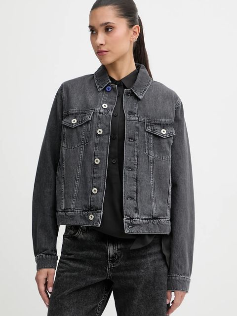 Karl Lagerfeld Jeans kurtka jeansowa bawełniana kolor szary przejściowa A3W14063 - zdjęcie produktu nr 1