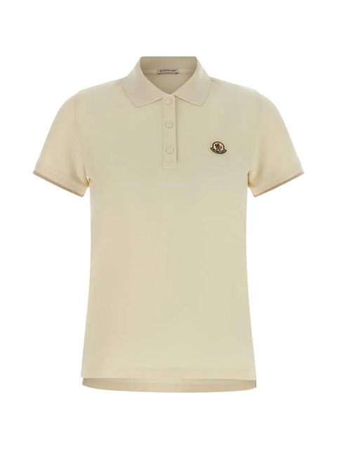 Moncler logo-patch piqué polo shirt - Neutrals - zdjęcie produktu nr 1