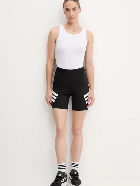 adidas szorty Future Icons 3-Stripes damskie kolor czarny z nadrukiem high waist JE0164 - zdjęcie produktu nr 2