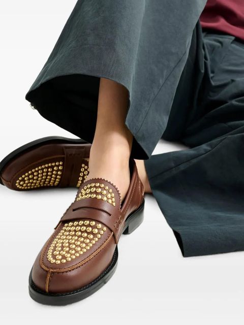 Essentiel Antwerp Istud embellished penny loafers - Brown