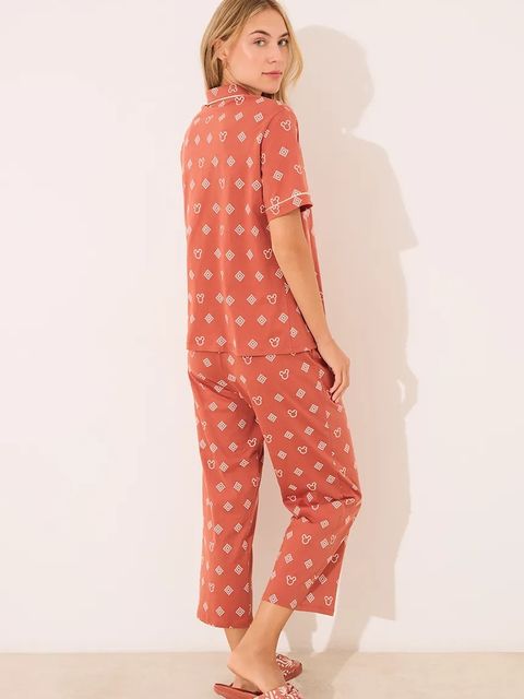 women'secret piżama bawełniana damska kolor pomarańczowy bawełniana 3139909