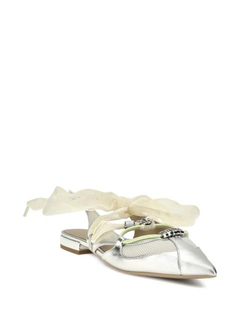 PINKO lace-up point-toe sandals - Silver - zdjęcie produktu nr 2