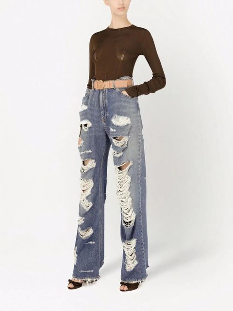 Dolce & Gabbana long-sleeve ribbed jumper - Brown