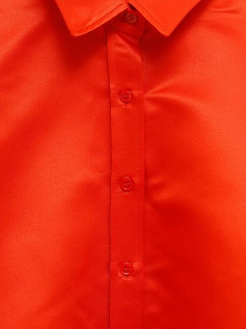 The Frankie Shop Arlen satin-finish cropped shirt - Orange