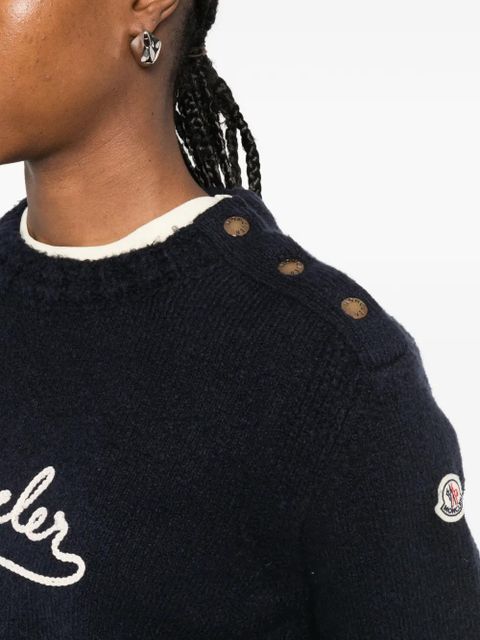 Moncler logo-appliqué sweater - Blue