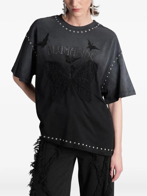 Blumarine stud-embellished T-shirt - Black - zdjęcie produktu nr 1